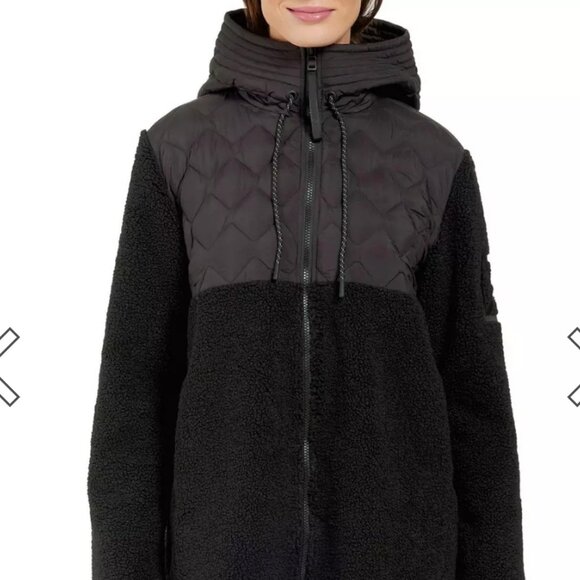Didricksons Bibi Hooded Fleece Jacket in Black - Picture 2 of 14